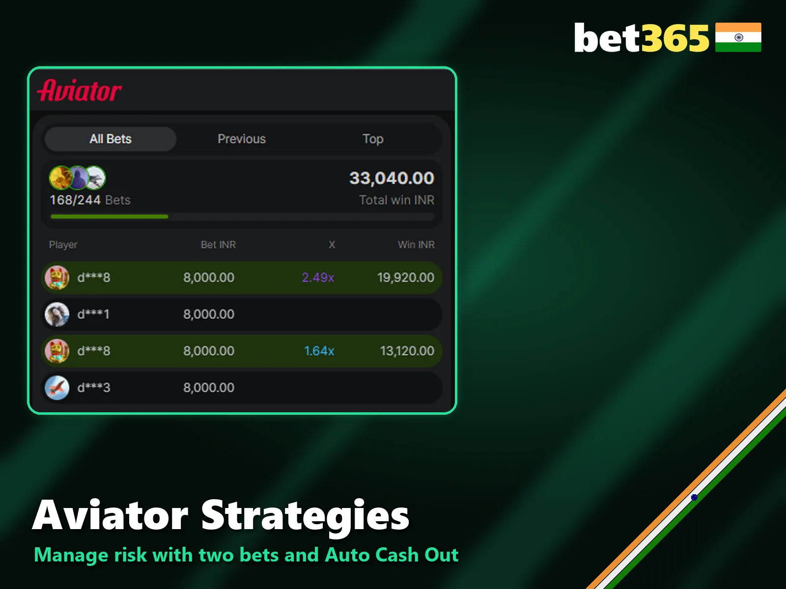 Aviator strategies for beginners at Bet365 India.